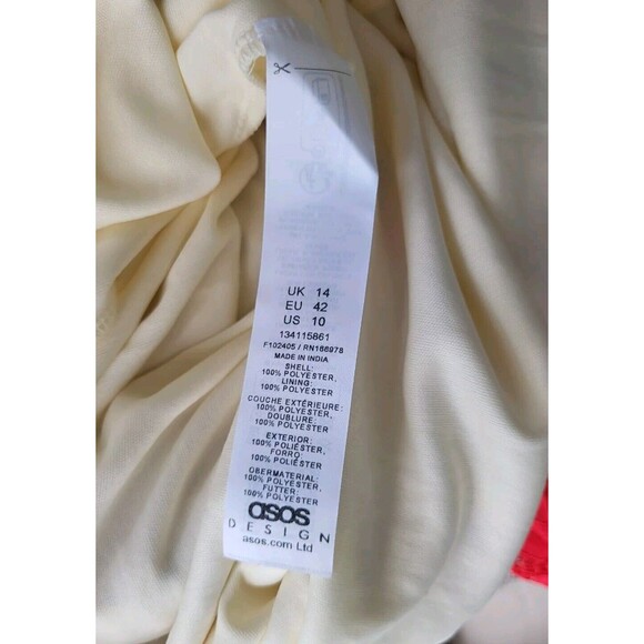 ASOS Design Women's Chiffon Scoop Neck Midi Slip Floral Print Dress Size 10 - Picture 7 of 9